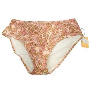 Kona Sol Women's Size XL 16-18 Medium Coverage High Waist Bikini Swim Bottom New